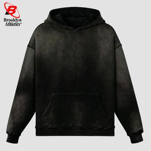 Sudaderas con capucha extragrandes de invierno con cremallera y lavado ácido para hombre, con estampado en relieve, de poliéster/algodón - Product Image 6