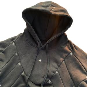 Meilleure vente Top qualité lourd plaine lavage à l'acide sweat à capuche surdimensionné conceptions uniques Style de base unisexe strass à capuche 2026 - Product Image 2