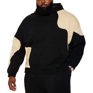 Nouvelle arrivée streetwear grande taille sweats à capuche pour hommes Color Block Two Tone Hoodie Unisex pull à capuche - Product Image 3