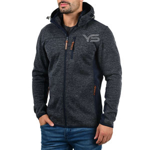 Haider <b>Grey</b> <b>Men's</b> Fashion <b>Hoodie</b> Zipper-Up Winter Solid Pattern Hood ODM Supply Digital Silk Screen Printing <b>Plain</b> Dyed Weaving - Product Image 4