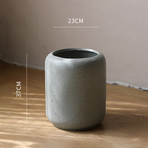 Nordico minimalista cilindrico ecologico leggero <span class=keywords><strong>cemento</strong></span> pavimento-Standing vasi di fiori foro di drenaggio per l'ufficio del soggiorno - Product Image 5