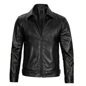 Veste en cuir pour hommes Vintage Moto Racer Retro Moto Veste de course en cuir véritable pour l'hiver à la mode - Product Image 2