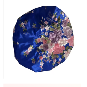 Grand bonnet de douche écologique imprimé forêt tropicale, réutilisable, imperméable, avec dentelle blanche, style carré, 1 pièce - Product Image 4