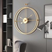 Horloge murale en fer antique plaqué nickel noir argenté pour la maison, la salle à manger, la chambre à coucher, le bureau