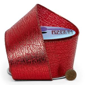 Metallic Crackle Glitter Polyester <b>Ribbon</b> <b>Wired</b> Spool for Gift & Christmas Halloween Wedding Packaging - Product Image 2