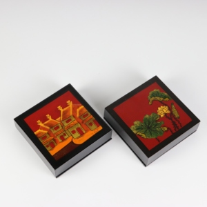 Sous-verres à boissons carrés en laque écologique, haute qualité, vente en gros, bon prix, boîte avec couvercle du Vietnam - Product Image 4