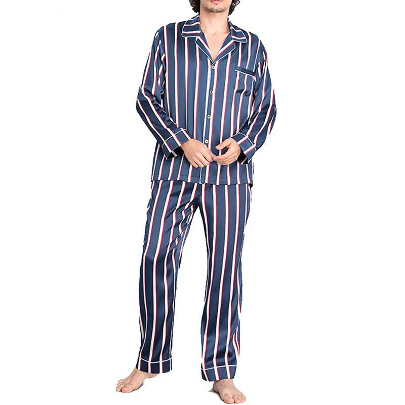 2024 conjunto de ropa de dormir personalizada de alta calidad para hombres para adultos, ropa de dormir de Modal suave de manga larga sólida, pijamas para hombres, ropa de dormir