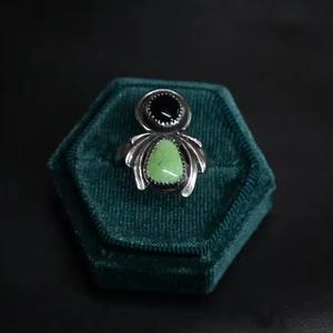 Turquoise Gemstone Boho Artistique Anneau À La Main En Argent Sterling Déclaration Bijoux avec Ovale Coupe Pierre Naturelle Cadeau pour Elle - Product Image 1