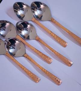 Fabricant de gros Cuillère de service classique en acier inoxydable et en cuivre Vaisselle avec logo personnalisé pour restaurants, maisons et hôtels - Product Image 5