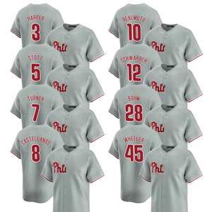 Camiseta de Béisbol Edición Limitada Visitante de Filadelfia 2025 para Hombre, Uniformes Personalizados con Logos Bordados, Gris, Tallas Grandes, Absorbe la Humedad - Product Image 1