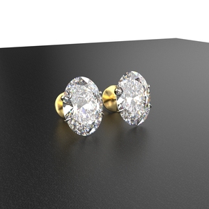 Avarta 14K Oro 2 quilates Oval Moissanite Stud Pendientes Joyería de lujo - Product Image 1