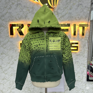 Sweat à capuche zippé de qualité professionnelle, très demandé, imprimé en relief, fabriqué en usine, prix bas, sweat à capuche pour hommes, sweat à capuche pour hommes - Product Image 4