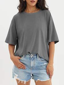 Camisetas de manga corta informales de alta calidad para mujer, verano, calle al aire libre, moda, cuello con lazo, patrón 3D, Logo, Formal para mujer y Niña - Product Image 3