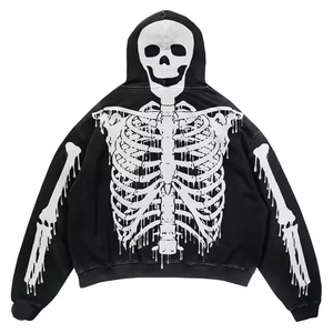 2026 <b>Top</b> Quality Custom Vintage Men's Hoodie Acid Wash <b>Distress</b> Hoodie Heavy Cotton Oversized Puff Printing Hoodie for men - Product Image 1