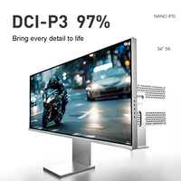 34-Zoll-5K-Low-Blue-Light-LCD-Monitor, 21:9-Aluminiumlegierung-Design, 60Hz-Ultrawide-„Hairtail“-Bildschirm, Nano-IPS-Panel-Design für Gaming