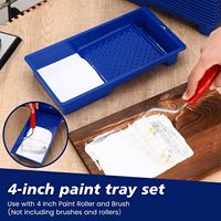 Bac à peinture en plastique de 4 pouces en vrac Petit rouleau de peinture texturé à poche profonde Rouleaux de peinture moulés par injection réutilisables pour mur de maison