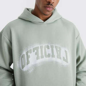 High Street unisexe coton lourd peint à la main pull survêtements hommes et femmes automne ample conception personnalisée à capuche - Product Image 6