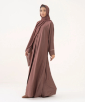 Abaya Contemporaine Décontractée Grande Taille Respirante Légère Extensible dans les Quatre Sens pour Femme – Élégante, Modeste, Longueur Ras du Sol, Idéale pour le Travail