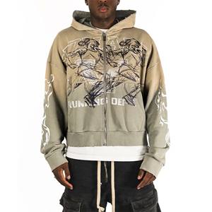 Sudadera con Capucha de Felpa 100% Algodón para Hombre, Talla Grande, Corte Regular, Transpirable para Invierno, Diseño con Bolsillo, Logotipo Bordado, Servicio OEM Personalizado - Product Image 1