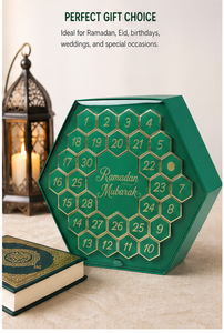 Custom Green Hexagonal <b>Ramadan</b> Mubarak <b>Gift</b> <b>Box</b> with Gold Foil Rigid Cardboard Eid Mubarak Mystery Blind <b>Box</b> for Wholesale - Product Image 4
