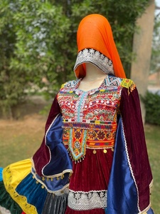 2024 último Vintage Afghan Kuchi vestido hecho a mano Tribal tradicional bordado mujeres Afghan Kuchi Festival vestido Pashtun cultura - Product Image 4