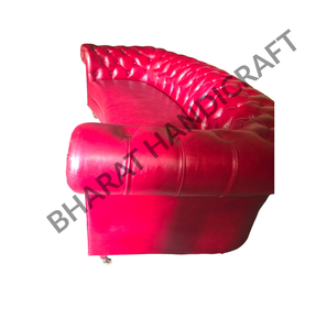 Sofá Chesterfield curvo de tres plazas, lujoso, elegante, de diseño clásico, cómodo para sentarse, para sala de estar, para hogares, de la India. - Product Image 4