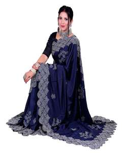 Auto conçu fête porter Designer soie brodé Saree avec chemisier pièce marché de gros bas prix en vrac Sari dames porter 500 Alphanumero - Product Image 4