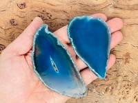 Precio al por mayor personalizar tamaño Natural encaje azul ágata piedra rebanadas colores mezclados ágata posavasos rebanadas para decoración del hogar