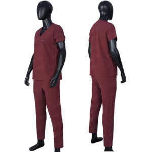 Transpirable Personalizado Unisex Salud Scrubs Uniformes Conjuntos Stand Collar Manga corta Ropa médica para profesionales - Product Image 1