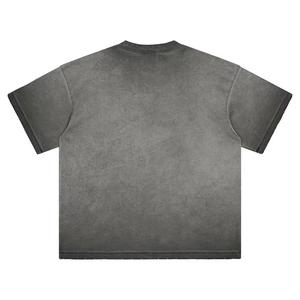 เสื้อยืดโอเวอร์ไซส์แบบฟอกสี 100% ผ้าฝ้าย วินเทจ ลุคสตรีทแวร์ คอกลม แขนสั้น สำหรับผู้ชาย เสื้อฟอกสี - Product Image 3
