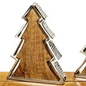 Ornements de Noël suspendus faits à la main de style moderne, finition dorée, cadeaux de Noël pour table - Product Image 2