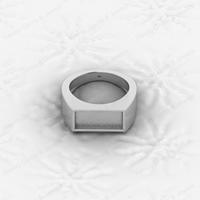 Bague signet semi-montée vierge en argent sterling 925 véritable de haute qualité, rectangulaire 7x14mm, sertie clos, pour bijoux souvenir de lait maternel