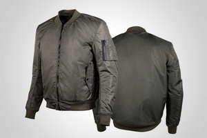 Blouson aviateur d'hiver en satin de nylon avec logo personnalisé pour hommes avec fermeture éclair grande taille surdimensionné 2026 - Product Image 2