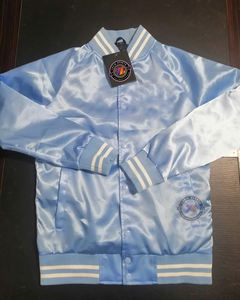 Custom Wholesale Varsity Satin Jacket Mens Womens Classic Baseball Style <b>Lightweight</b> Bomber <b>Coat</b> Manufacturer OEM - Product Image 1