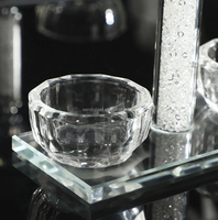 5.5 Inch Crystal Glass Salt Holder With Siwrls White Filling Perfect Judaica Gift