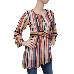เสื้อผู้หญิงพิมพ์ลายผ้าจอร์เจตต์ - หลายสี - Product Image 1