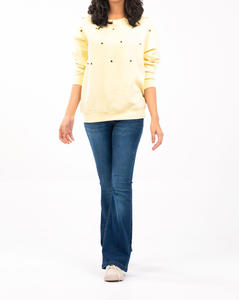 เสื้อสเวตเตอร์คอกลมลายการ์ตูนสำหรับผู้หญิงเสื้อสวมหัวลายนูนผ้าฝ้ายหนักลำลองซักได้2026 - Product Image 2