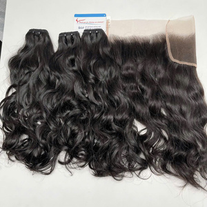 Luxury Vietnamese Human Hair Natural Wavy Bundles Unprocessed Raw Hair No <b>tangle</b> No Shedding Wholesale - Product Image 2