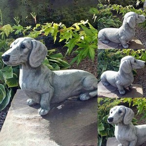รูปปั้นสุนัขตกแต่งสวนแบบนั่งประดับด้วยของขวัญรูปปั้นสุนัขรูปปั้นสุนัขในราคาไม่แพง - Product Image 2
