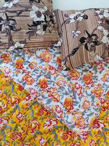 Hand Block Printed Cotton Razai Reversible Winter Warm Queen Quilt - Product Image 4
