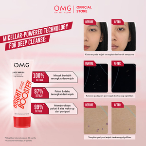 OMG Oh My Glow Bright Booster Nettoyant Visage 100 ml, Nettoyant Visage Vitamine C en Gros 50 ml pour une Peau Éclatante - Product Image 3