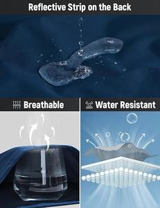 Chaqueta de lluvia empacable para hombre, cortavientos ligero con capucha, resistente al agua, senderismo, viajes, chaquetas reflectantes - Product Image 3