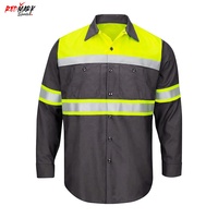 Camisa de Seguridad Reflectante de Alta Visibilidad para Hombre, Diseño Personalizado, Impermeable, Manga Larga, para Trabajo, Poliéster/Algodón
