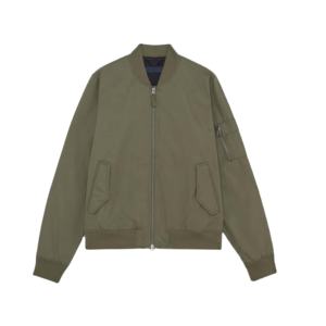Veste bomber coupe-vent en toile personnalisée de qualité supérieure, streetwear décontracté pour homme de haute qualité avec broderie et fermeture éclair - Product Image 1
