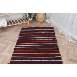 3.2x9.9 ft Kilim <b>Rug</b>, Turkish <b>Vintage</b> <b>Rug</b>, Red Brown Moroccan <b>Rug</b> - Product Image 3