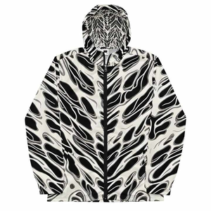 Meilleure qualité unisexe mince col mandarin coupe-vent respirant Vintage décharge impression coupe-vent veste all-over toile - Product Image 2