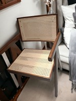 Chaise de salle à manger pliante en rotin mobilier d'extérieur dossier en bois massif cesca chaise en rotin
