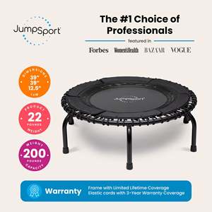 JumpSport 370 Home Gym Trampolino Fitness Resistente da 99 cm con DVD 4-in-1 Professionale in Acciaio e Polipropilene Sicuro e Nero - Product Image 2