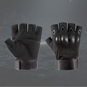 Taktik eldiven taktik sert Knuckle bisiklet motosiklet sürme Anti-Cut eldiven yarım parmak spor savaş eldiven - Product Image 3