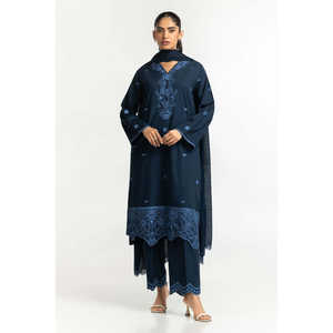 Dupatta Azul Marino con Bordado Poly Munar para Mujer, para Bodas - Product Image 3